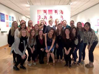 group of students posing in gallery